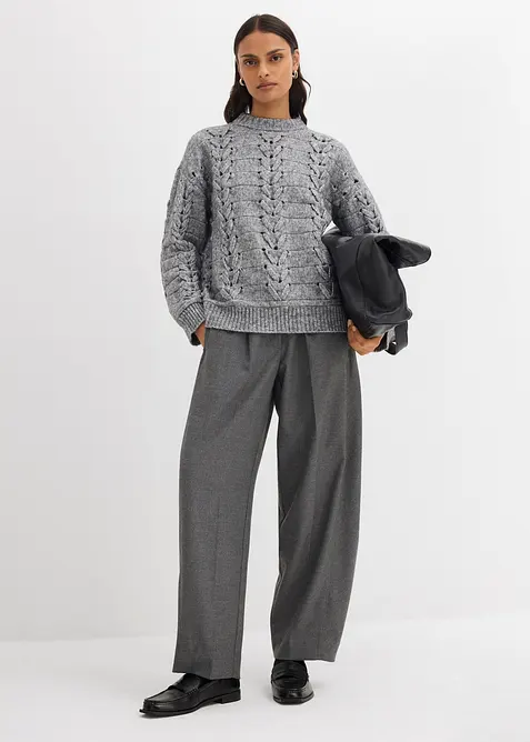 Grof gebreide trui met vlechtpatroon, bonprix