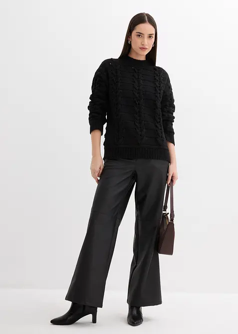 Grof gebreide trui met vlechtpatroon, bonprix