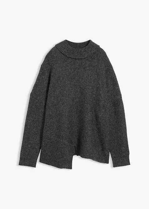 Trui met wol en een asymmetrische onderkant, bonprix