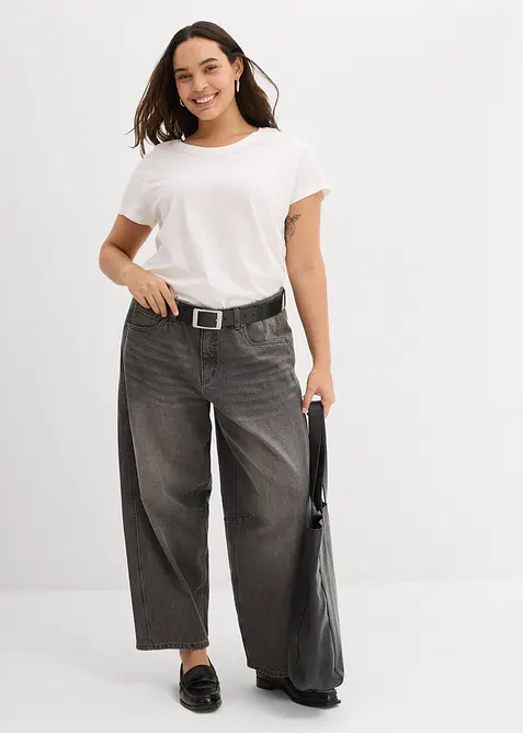 Barrel jeans mid waist, bonprix