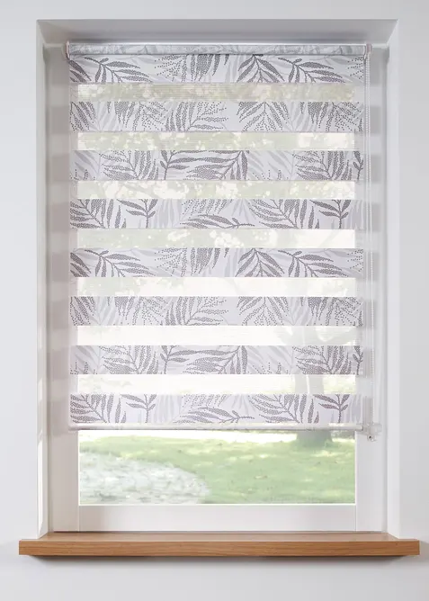 Duo rolgordijn met bladerprint, bonprix