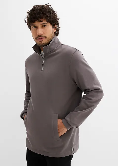 Sweater van biologisch katoen met rechte onderrand en praktische zakken, bonprix