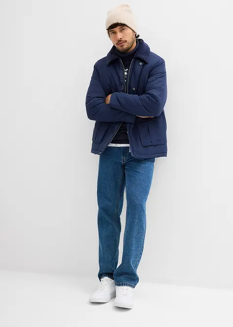 Gewatteerde winterjas met corduroy kraag, bonprix