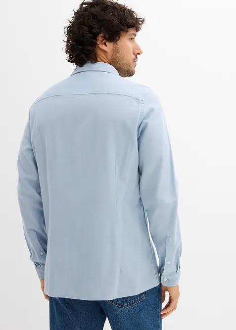 Flanellen business overhemd van puur katoen, slim fit, bonprix