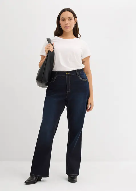 Straight jeans high waist met zakdetails, bonprix