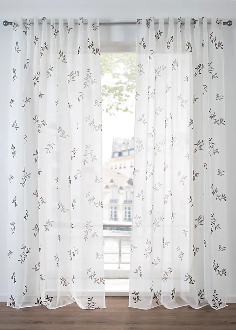 Gordijn met mistletoetakken print (1 stuk), bonprix