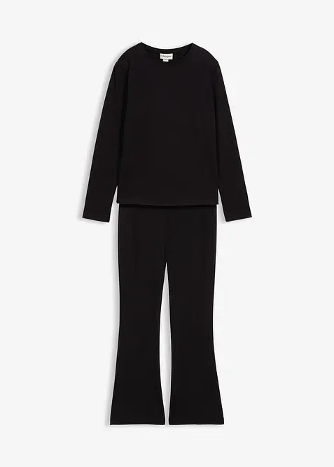 Longsleeve en jersey broek (2-dlg. set), bonprix