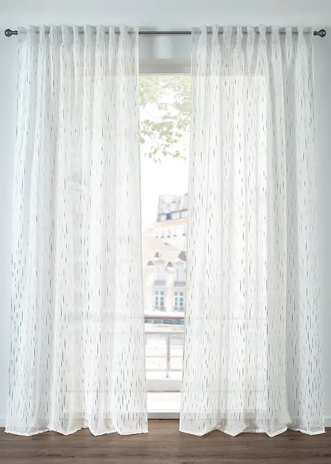 Batist gordijn met glans, ook verkrijgbaar in extra lange uitvoering (1 stuk), bonprix