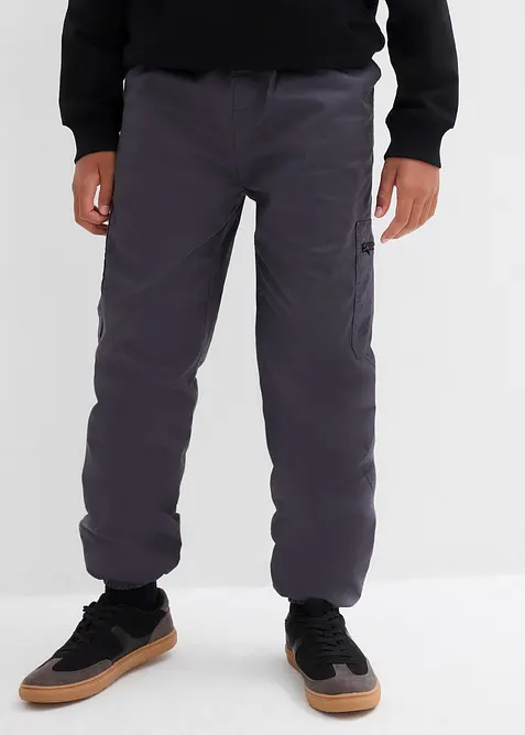 Thermo cargo broek met jersey voering, loose fit, bonprix