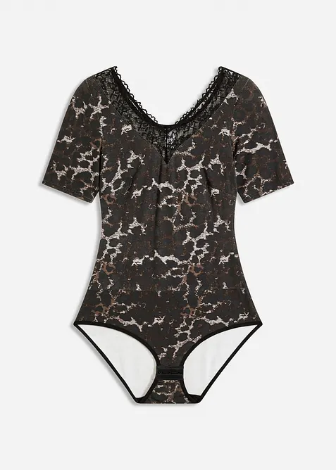 Body van modal met kant en halflange mouwen, bonprix