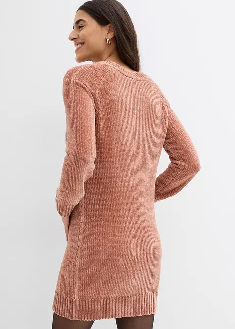 Gebreide oversized jurk van chenille, bonprix