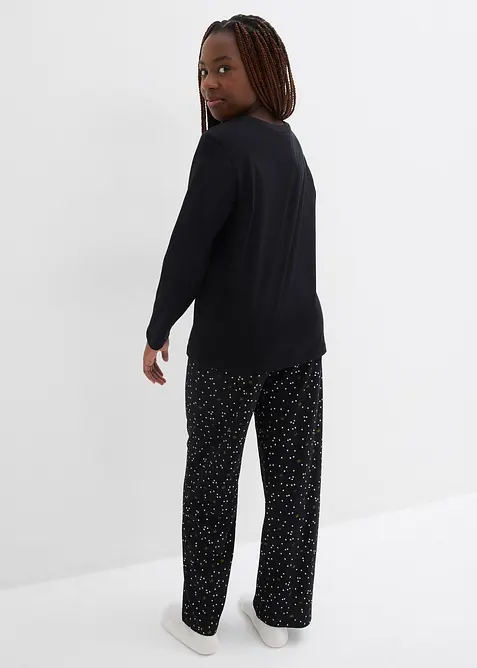 Pyjama van zacht katoen met glitterprint, bonprix