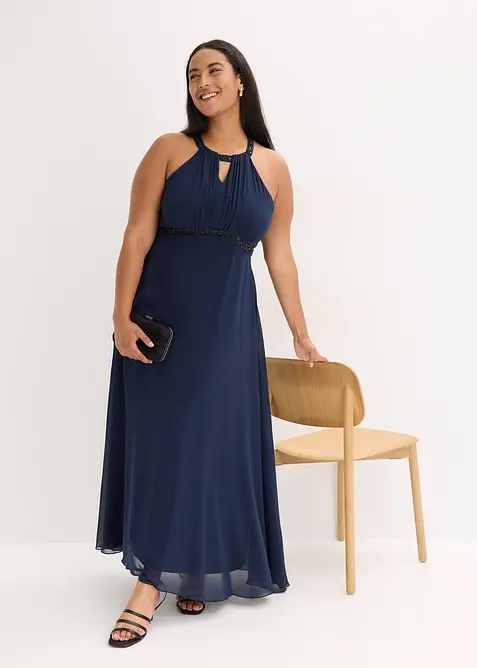 Maxi jurk met parelapplicatie, bonprix