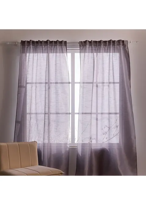 Gordijn met zacht glanseffect, ook en in extra lang (1 stuk), bonprix