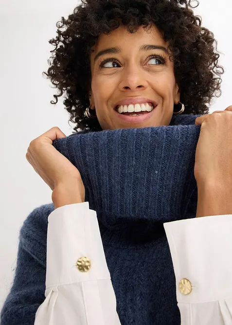 Poncho trui met wol, bonprix