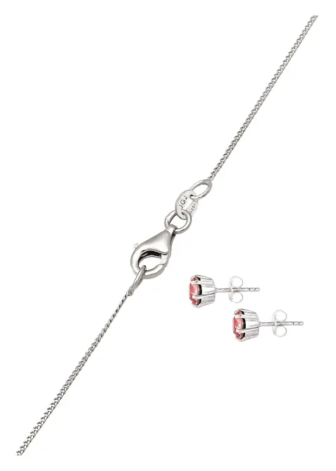 Elli ketting & oorringen van 925 sterling zilver (3-dlg. sieradenset), elli