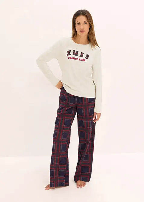 Pyjama met flanellen broek en cadeautasje, bonprix