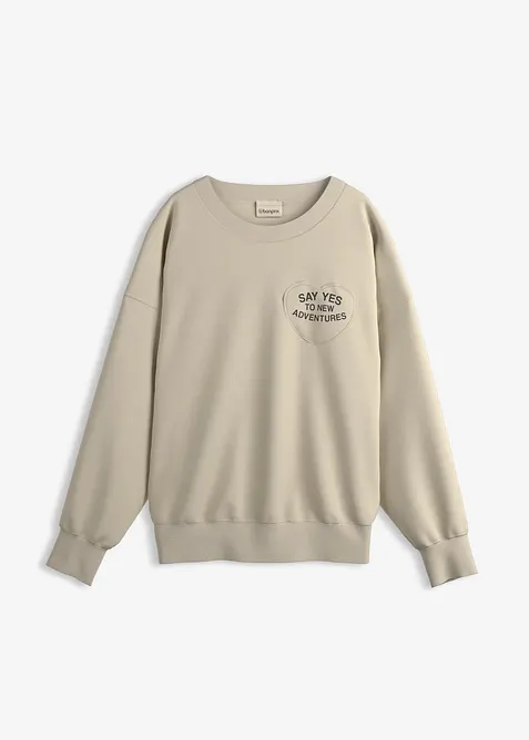 Oversized sweater in een zachte katoenmix, bonprix