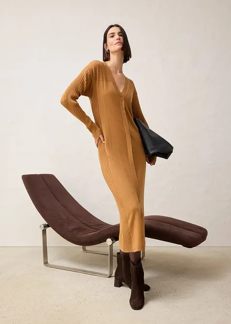 Gebreide jurk van merinowol, bonprix