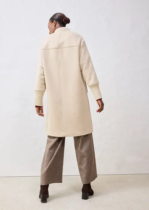 Lange winterjas met gebreide strook, bonprix