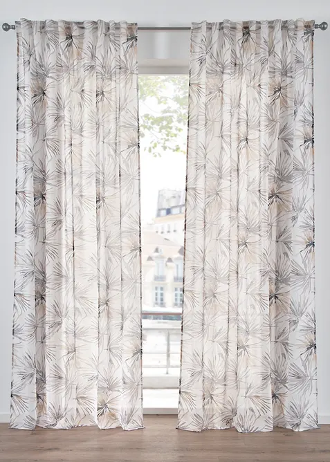 Transparant gordijn met print (1 stuk), bonprix