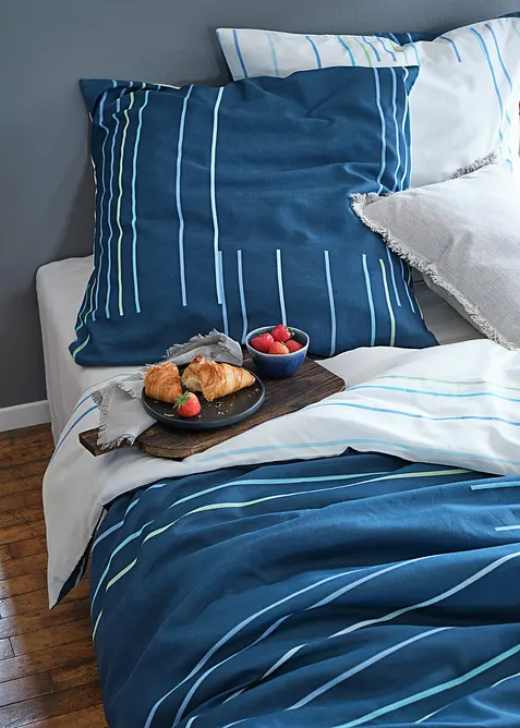 Dubbelzijdig dekbedovertrek met strepen, bonprix