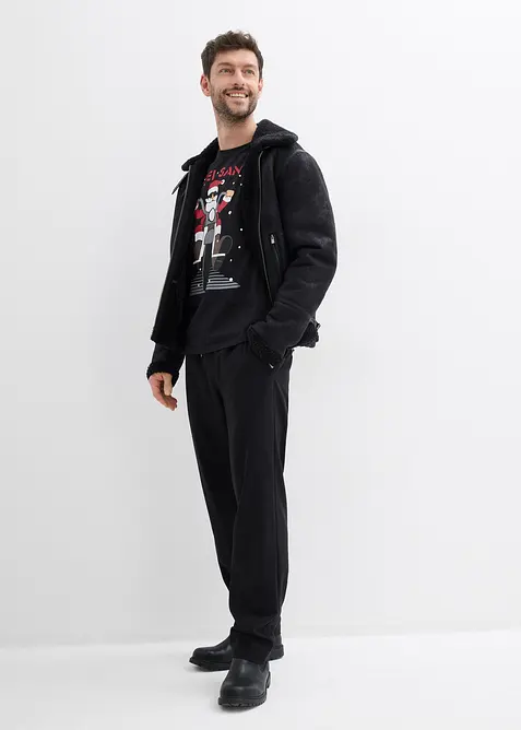 T-shirt met kerstprint van biologisch katoen, bonprix