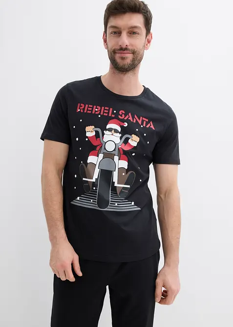 T-shirt met kerstprint van biologisch katoen, bonprix
