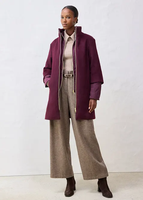 Wollen jas met binnenjas van dons (2-dlg. set), bonprix