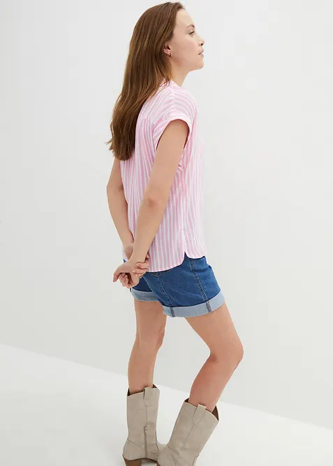 Blouse van soepele viscose, korte mouw, bonprix