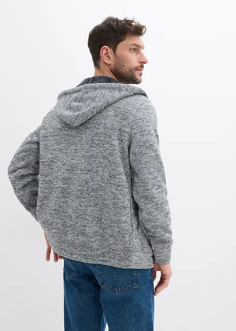 Sweatvest met capuchon en teddy voering, bonprix