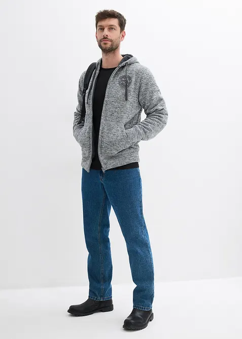 Sweatvest met capuchon en teddy voering, bonprix