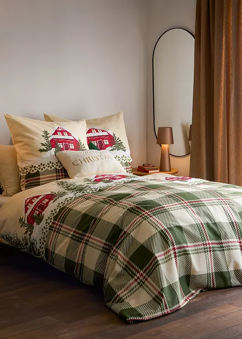 Dekbedovertrek met huizen en ruiten, bonprix