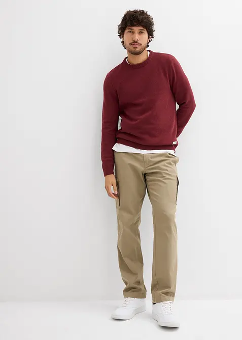 Regular fit stretch cargo thermobroek, straight, bonprix