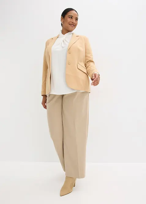 Getailleerde blazer van katoen-jersey, bonprix