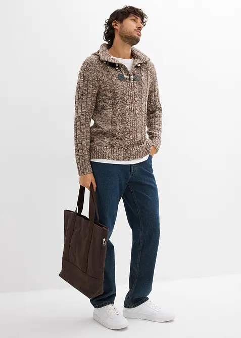 Grof gebreide hoodie met katoen, bonprix