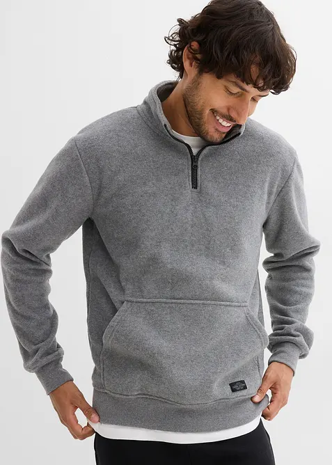 Fleece trui met opstaande kraag, bonprix