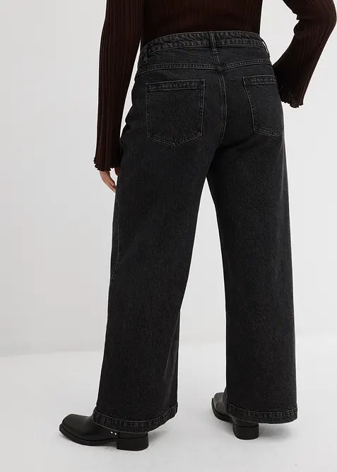 Wide leg jeans, mid waist, full length, bonprix