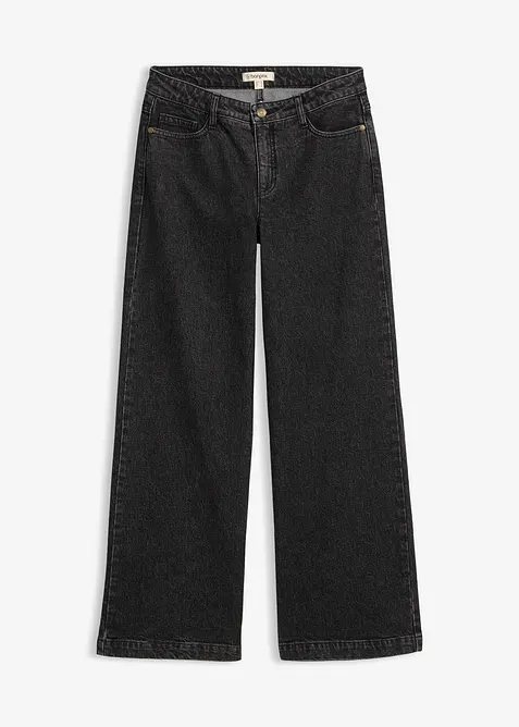 Wide leg jeans, mid waist, full length, bonprix