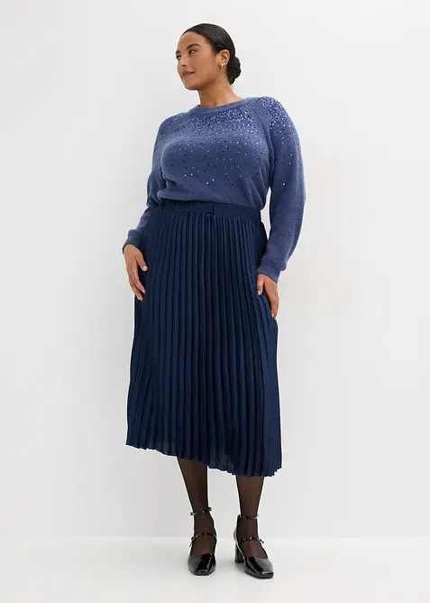 Plissé rok van fijn satijn, bonprix