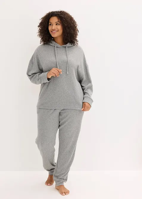 Loungewear huispak van soepele ribstof, oversized, bonprix