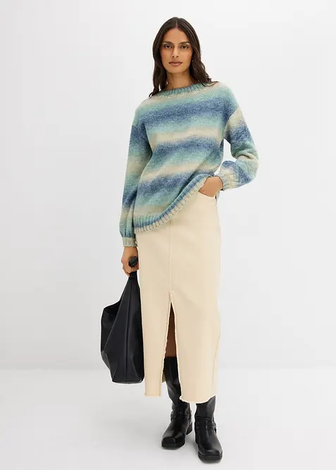 Grof gebreide trui van een zachte wolmix, bonprix