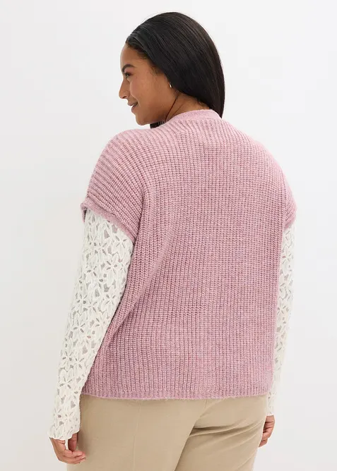 Mouwloos vest met decoratieve knopen, bonprix