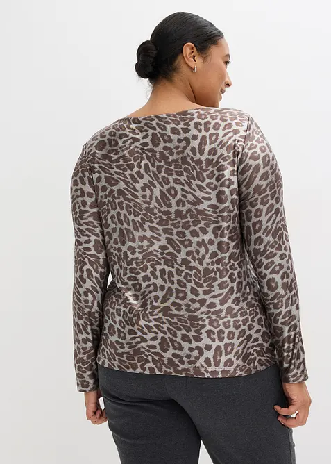 Shirt met glanzende luipaardprint, bonprix