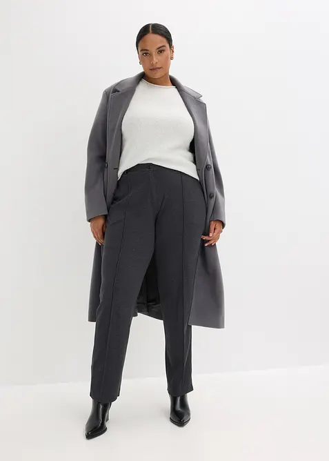 Jersey broek met biezen, bonprix