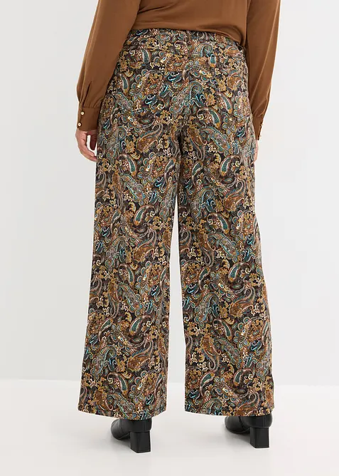 Wide leg stretch broek met katoen, bonprix