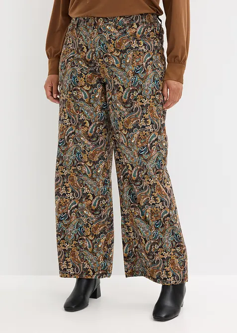 Wide leg stretch broek met katoen, bonprix