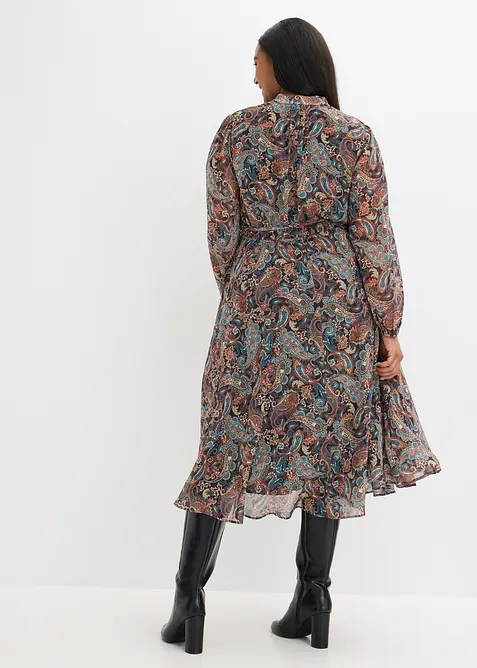 Chiffon jurk met paisley dessin, bonprix