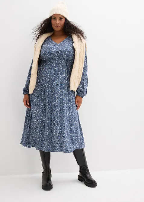 Midi jurk van soepele viscose, bonprix