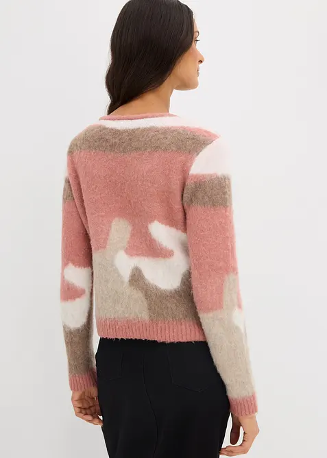 Fijngebreid vest met colorblocking en knoopsluiting, bonprix